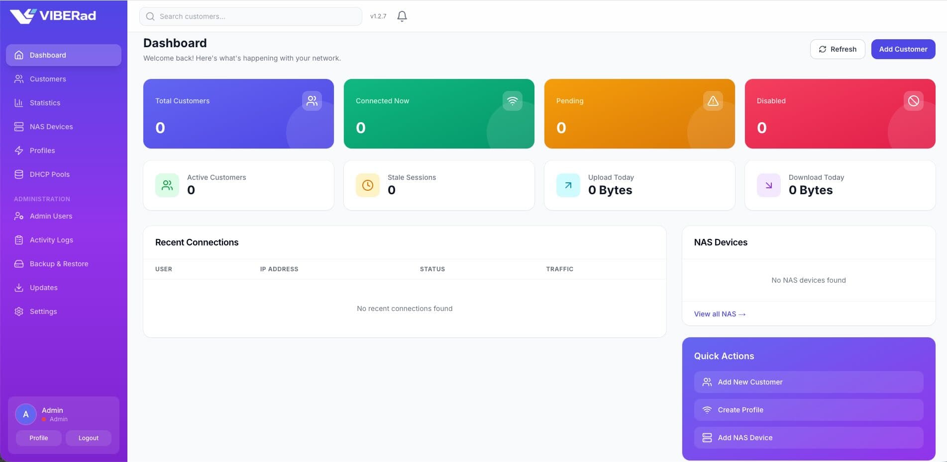 VIBERad interface overview